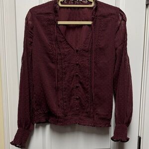 Abercrombie & Fitch Burgundy Women's Top